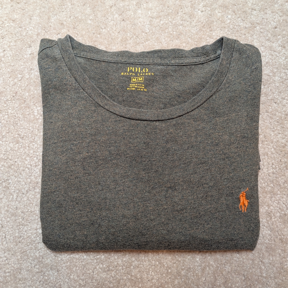 Polo by Ralph Lauren Men's Green Long Sleeve Cotton Tee